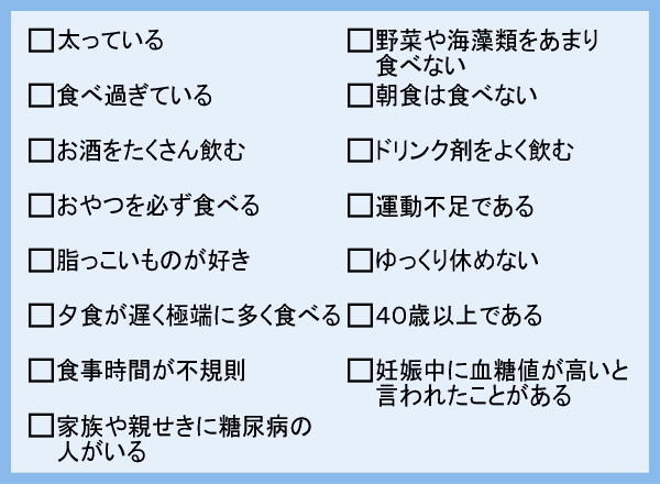 糖尿病にかかりやすいタイプ？